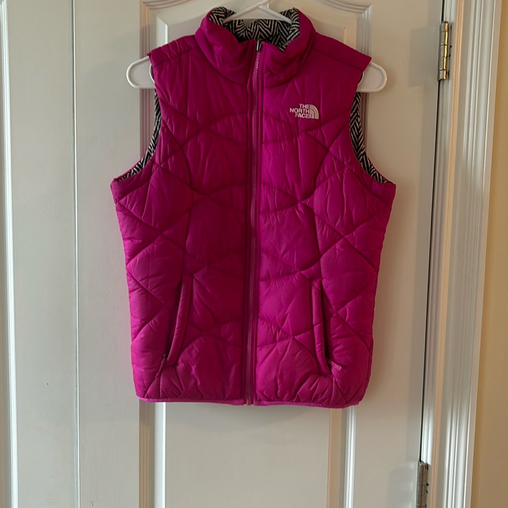 Reversible Girls Vest One Side Pink Other Side black and white